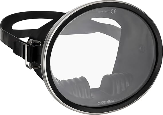 Classic Retro-Style Freediving Mask - Oval Tempered Glass Lens - Pacifico: Designed in Italy by Cressi