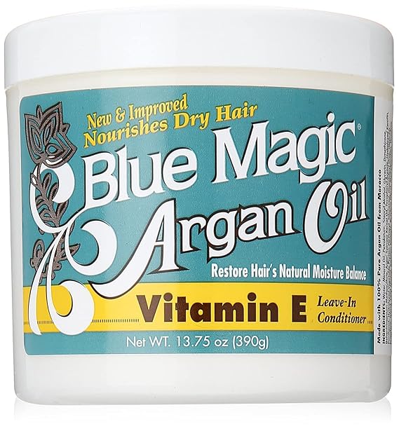 BLUE MAGIC Argan Oil & Vitamin-e Leave-in Conditioner 13.75 Oz, Blue (BLMARG)