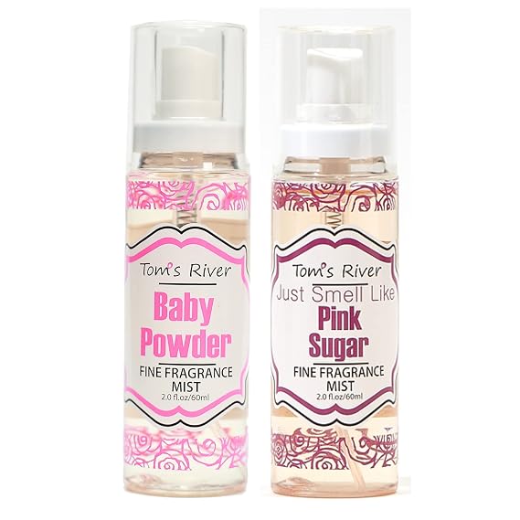 Infinix Fine Fragrance Body Mist Set Baby Powder & Pink Sugar 2 fl oz Each Pack of 2 Travel-Size Soft & Long-Lasting Scented Spray for Women & Men Daily Use Unisex Perfume