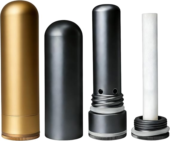 Metal Nasal inhalers for Essential Oils Refillable Aluminum Aromatherapy Inhaler  with 20 Cotton Wicks - for Aromatherapy (2+20 pc)
