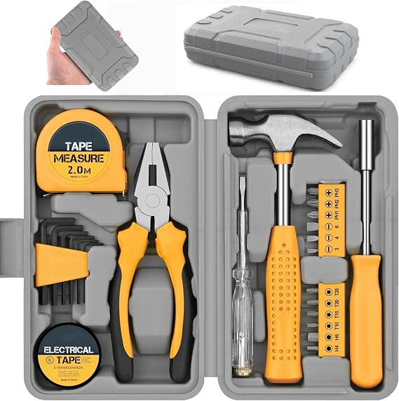 Tool Set for Home Use 24-Piece DIY Tool Kit Tool Set Includes Interchangeable Screwdrivers, Including Herman Basic Furniture Assembly Compact with Convenient Storage Case