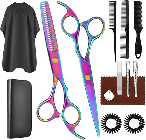 Hair Cutting Scissors Set, 440C Steel Cutting and Thinning Shears