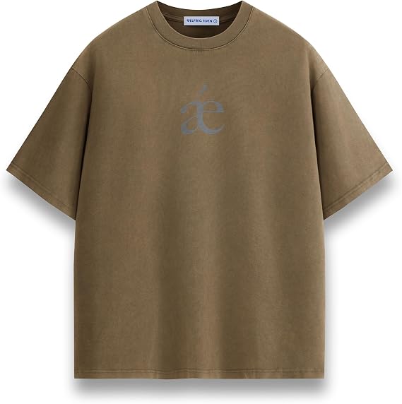Aelfric Eden Mens T-Shirts Oversized Heavyweight Cotton Wash Tshirt Unisex Short Sleeves Loose Solid Basic Tee Tops