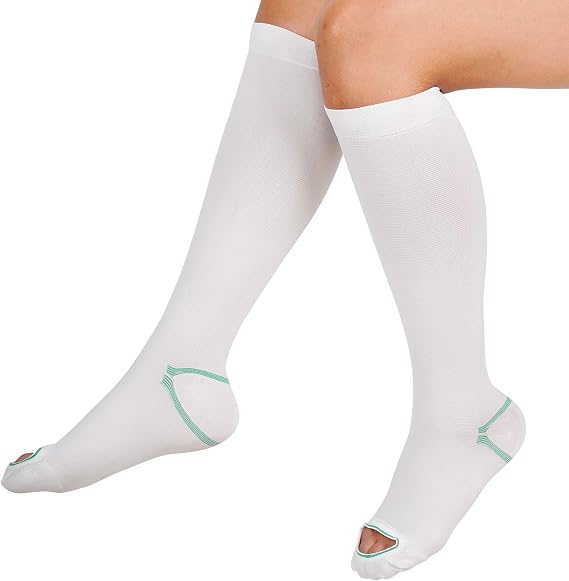 invera Anti Embolism Compression Stockings, Knee High Unisex Ted Hose Socks 15-20 mmHg Moderate Level