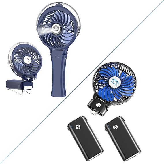 HandFan Handheld Misting Fan, 10400mAh Portable Handheld Fan with Portable Charger