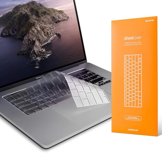 UPPERCASE GhostCover Premium Ultra Thin Keyboard Cover Protector Compatible with 2020 2021 2022 Intel or M1/M2-Based MacBook Pro 13" and 2019-2020 Intel-Based MacBook Pro 16" A2338 A2289 A2251 A2141