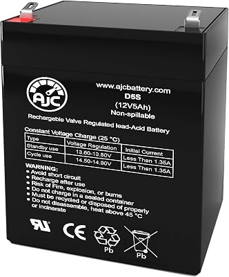 AJC Battery Compatible with Tobbi Lamborghini Sian 12V 5Ah Ride-On Toy Battery