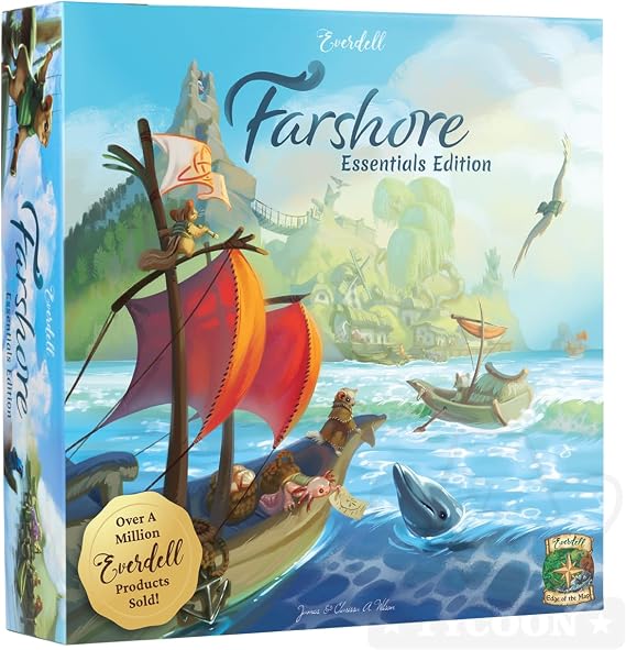 Everdell Farshore Essentials Edition | Standalone Strategy Tabletop Game with Fresh Mechanics | Explore The Northern Shores of Everdell | 24 Players | Age 10 | Fantasy Tabletop Game