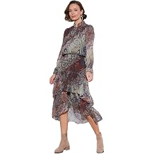 Lela Regular Fit Boyundan Bağlamalı Volanlı Şifon Midi Elbise Bayan ELBİSE 611EL1450