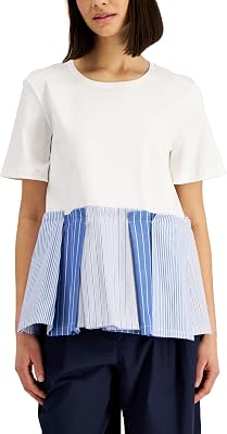 Weekend Max Mara Cotton Pleated Hem Top