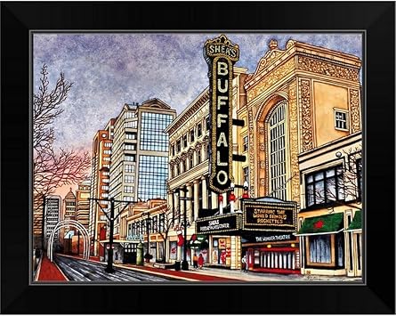 CANVAS ON DEMAND Shea's Buffalo, Buffalo NY Black Framed Art Print, Artwork