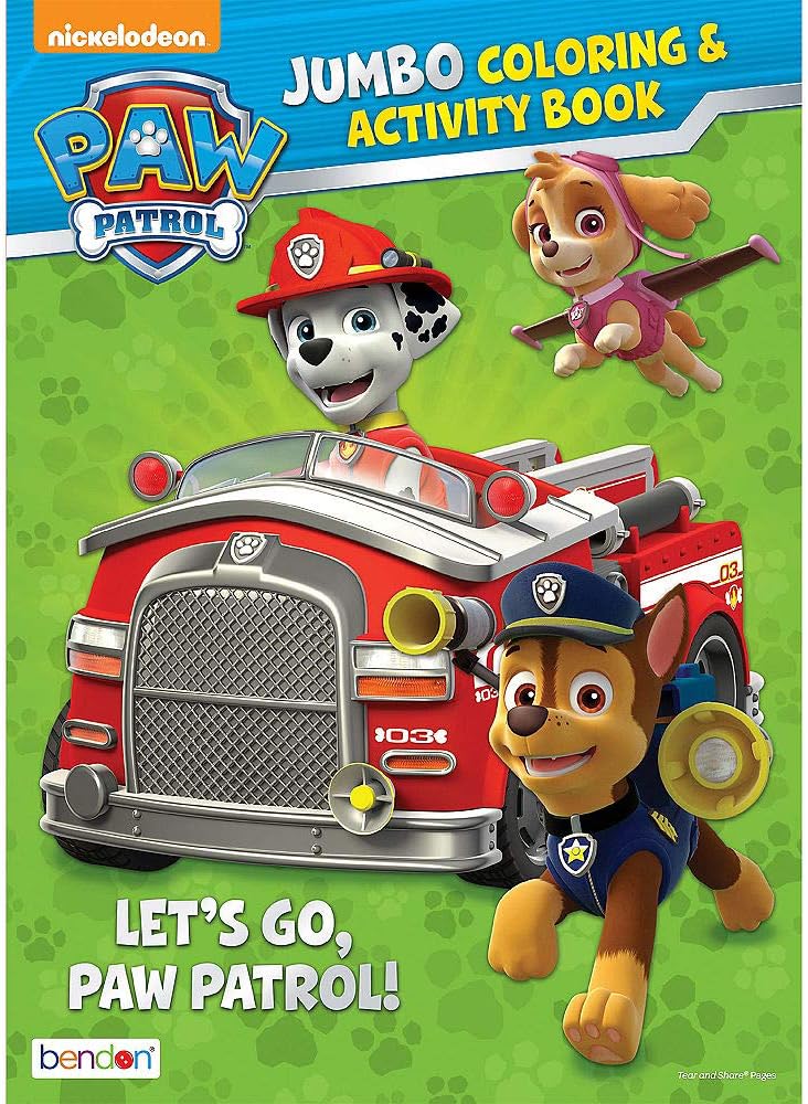 Bendon Publishing Paw Patrol Lets Go Jumbo Color and Activity Book - 64 Pages