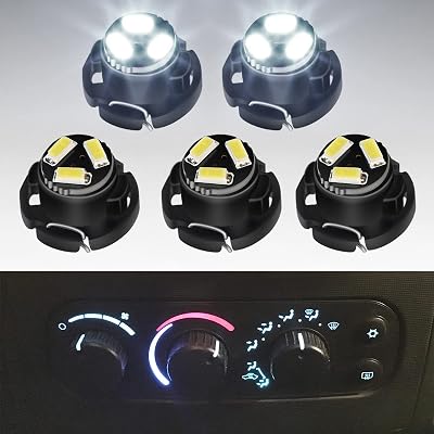 LED Lights Bulbs kit for AC Climate Heater Control Compatible with 2003-2008 Do-dge Ram 1500 2500 3500 Dakota Pickup, White