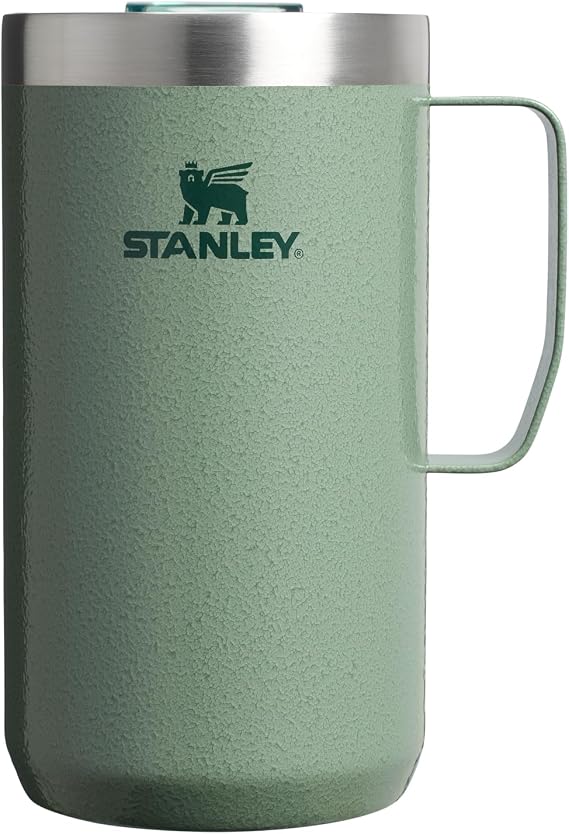 STANLEY Everyday Camp Mug 24oz | Drink Through Lid | Cup for Coffee, Tea and Drinks | Insulated Stainless Steel Coffee Mug | BPA-Free | Hammertone Green