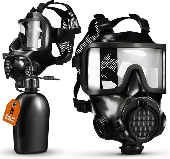MIRA SAFETY CM-8M Full-Face CBRN Gas Mask W/Canteen - Reusable Survival Nuclear Chemical Respirator for Prepper Gear and Supplies - Best Particulate Protection for Disaster, Tactical, General Use