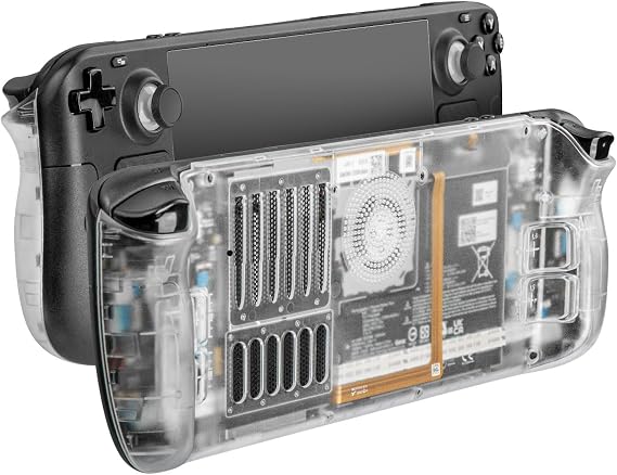 RGEEK Back Plate Shell Compatible with Steam Deck/Steam Deck OLED, Transparent Shell Replacement with Good Heat Dissipation Opening Design