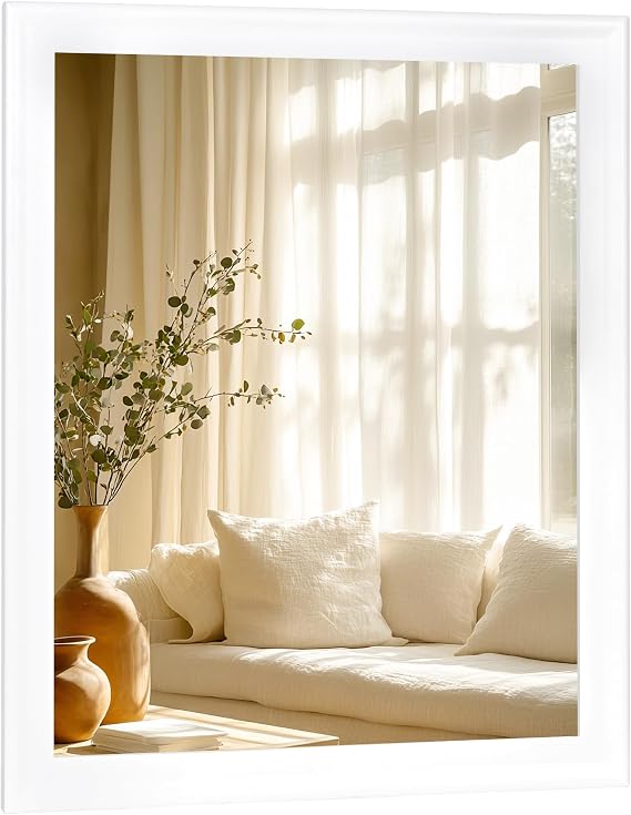 White Wall Mirror for Bathroom,Rectangle Large 30 x 36 inch Vanity Mirrors