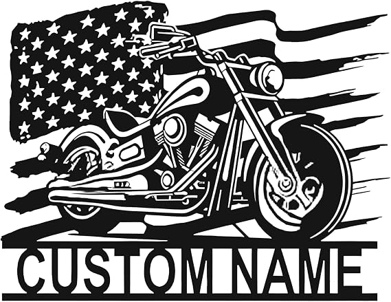 Personalized Motorcycle Metal Wall Art, Motorcycle Decorative Wall Art, 8 inches x 8 inches