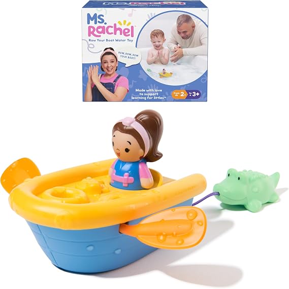 Ms. Rachel Row Your Boat Water Toy, Educational Bath Toy & Boat