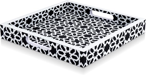 Handicrafts Home Resin Inlay Decorative Serving Tray for Centerpiece, 12x12
