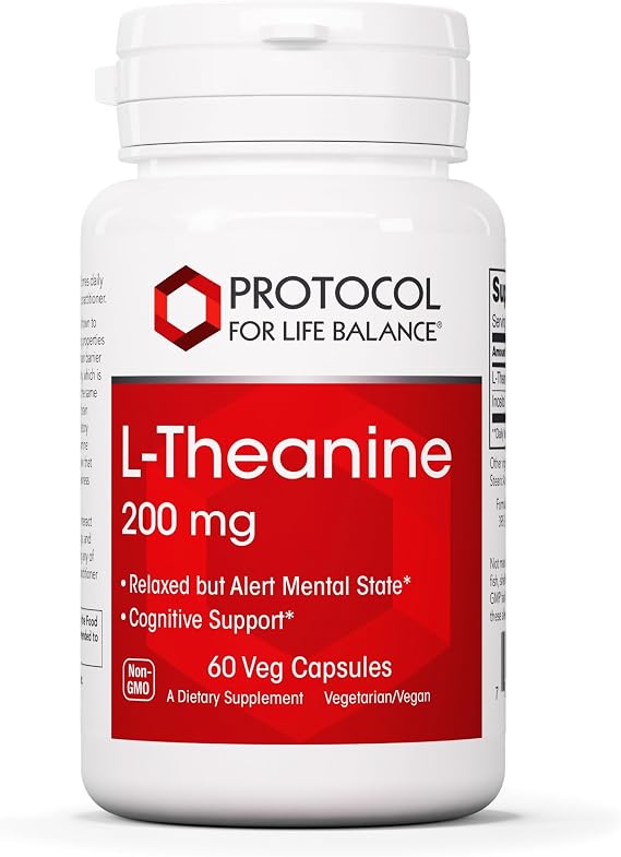 PROTOCOL FOR LIFE BALANCE L-Theanine 200mg, Stress Relief*, 60 Veg Caps