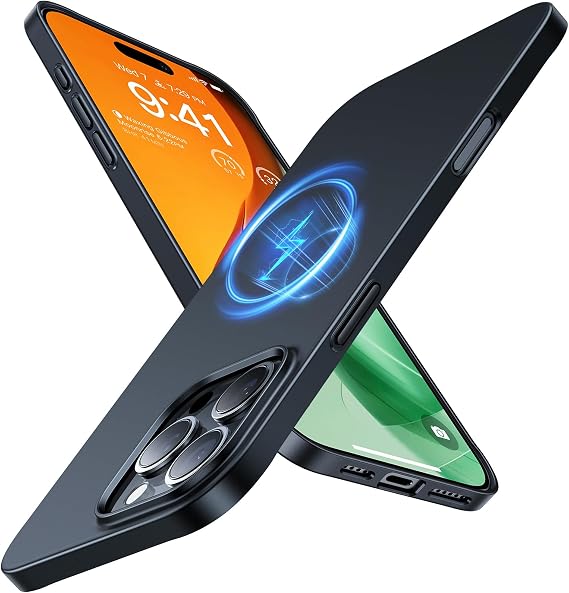 TORRAS Magnetic Slim-Fit for iPhone 16 Pro Case Thin Black