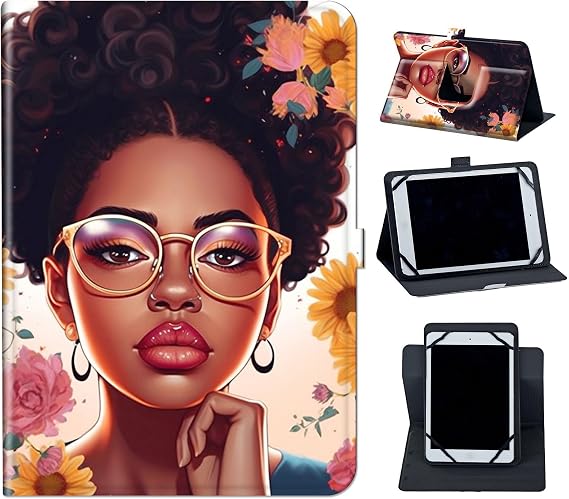 Case for Kobo Clara Colour/BW 6 Inch 2024 Release,360 Degree Rotating Case with Kickstand and with Magnetic Closure for Kobo Clara Cover 6",African Sunflowers Girl