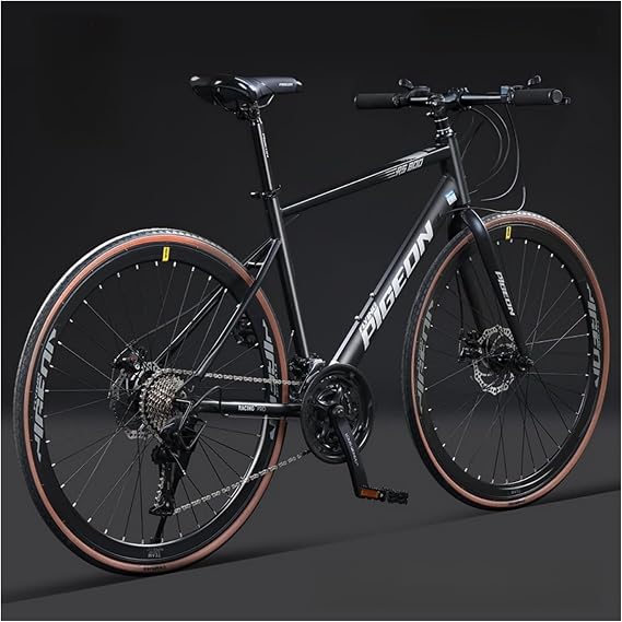 Amecke Aero Road Bike, 700C x 40C, Road Bike, High Carbon Steel Frame, Bicycle, 27/30 Speed Shifter, Internal Wiring, Disc Brake, Tooling, Commuting, Street Riding, Long Riding, Suitable Height 5 ft