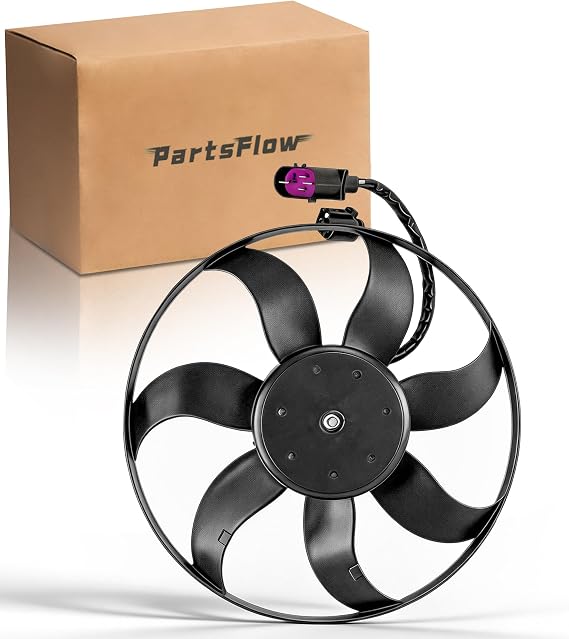 PartsFlow Radiator Cooling Fan for Audi A3 VW Golf Jetta Passat
