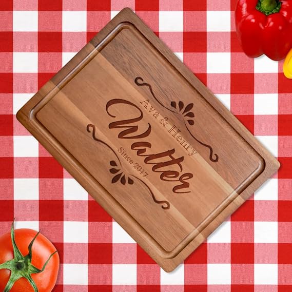 Personalized Cutting Board, Custom Engraved Wood Charcuterie Board
