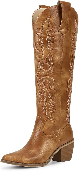 wetkiss Women's Pointed Toe Cowboy Boots