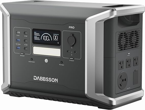 Dabbsson 2150Wh Portable Power Station 2400W,Expandable to 4600W 12.9kWh,NEMA TT-30 Port,100W USB-C,Support AC & Solar Charging Together, EPS 15ms,DBS 2100Pro Solar Generator for Home Backup,2024 New
