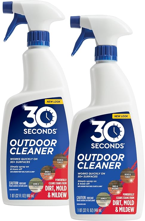 30 SECONDS Outdoor Mold & Mildew Stain Remover Spray | Ready To Use | 32 fl. oz. | 2 Pack