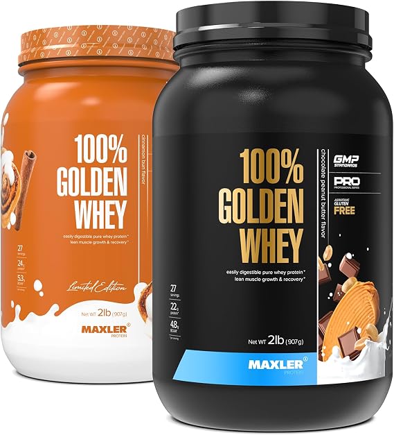 100% Golden Whey Cinnamon Bun and Chocolate Peanut Butter Bundle