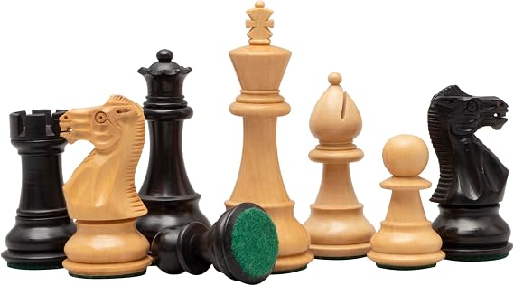 Classic Staunton Ebonised Chess Pieces - 3.5 Inch