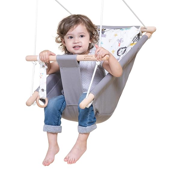 Gladswing Canvas Baby Hammock Swing for Infants to Toddlers,Cute Animal
