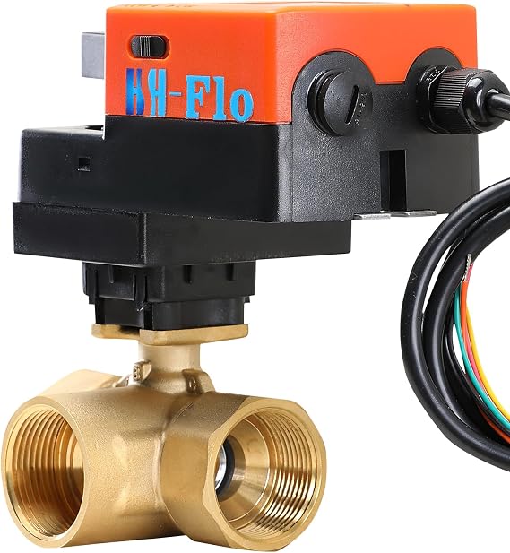 3 Way 1/2" 24VAC/DC 0-10V 4-20mA Brass Proportional Integral Modulating Motorized Electrical Ball Valve
