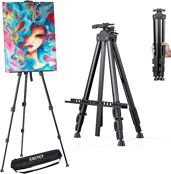 Lightweight Aluminum Easel Stand Adjustable Art Easel Portable Stand Up Drawing Easels Standing for Painting