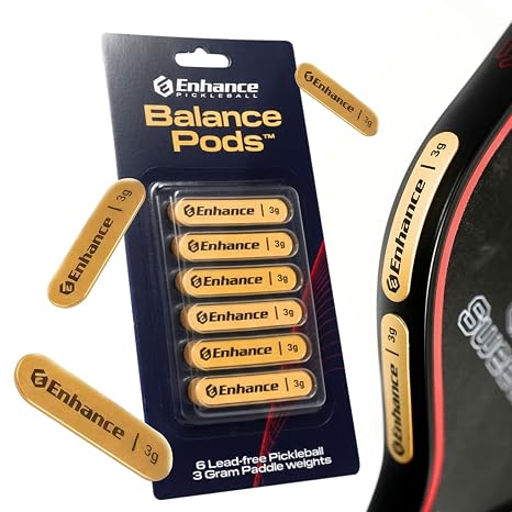 Enhance Pickleball Balance Pods, Tungsten Tape for Pickleball Paddles, Premium Quality Lead Tape Alternative for Pickleball Paddles, Easy Application Pickleball Paddle Weights, Gold