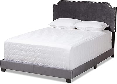 Baxton Studio Beds Need box spring, Full, Dark Grey