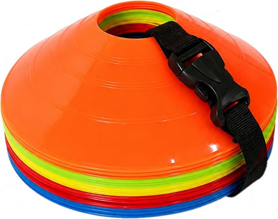 Flexible Soccer Cones (Set of 60/50/40/25) with Mesh Bag & Strap, Sports Cones for Soccer, Basketball, Football Training Equipment, Agility Soccer Cones for Drills Training