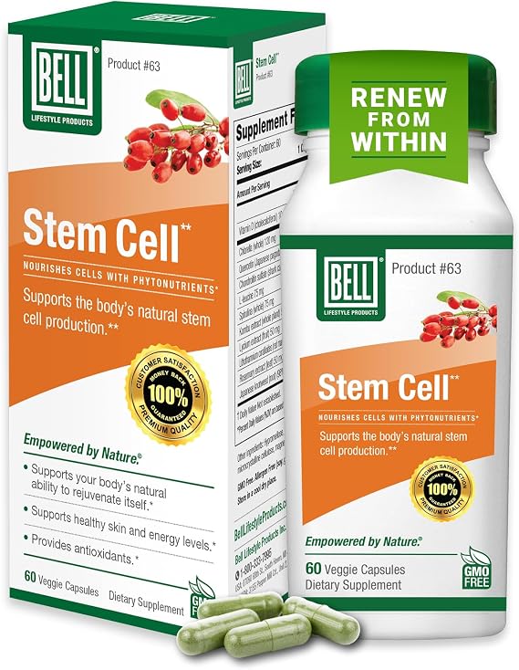 Bell Stem Cell Supplement - Cellular Renewal, Antioxidant & Energy, 60 Ct