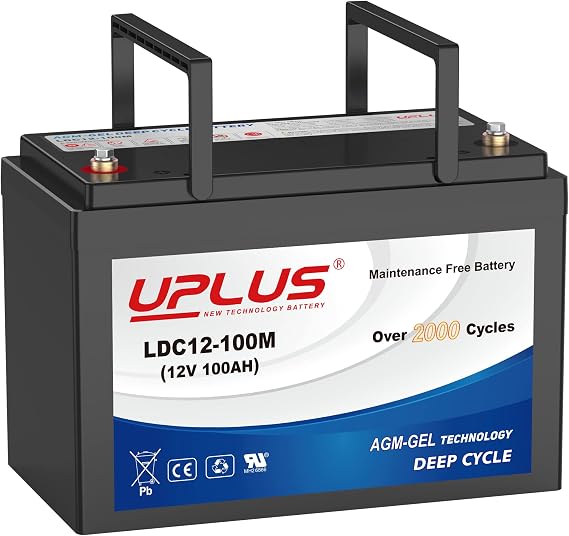 UPLUS 12V 100Ah Deep Cycle Leisure Battery LDC12-100M Group 27 Size