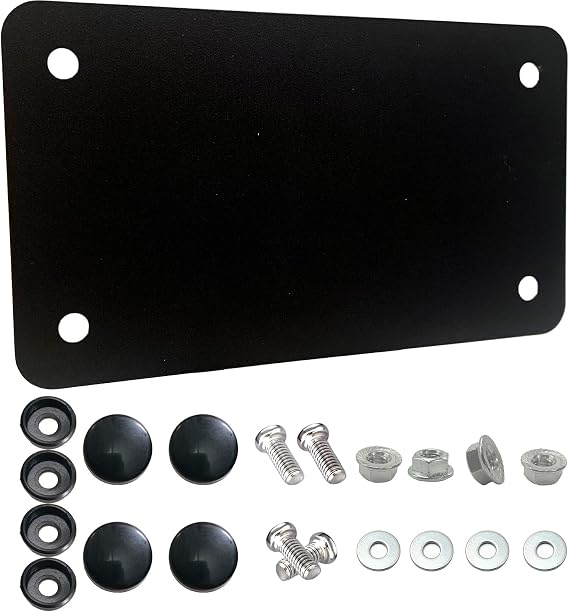 Universal Black Stainless Steel Motorcycle License Plate Holder (7 "x4) - Suitable for Harley Davidson, Scooters, and Various Standard Motorcycles