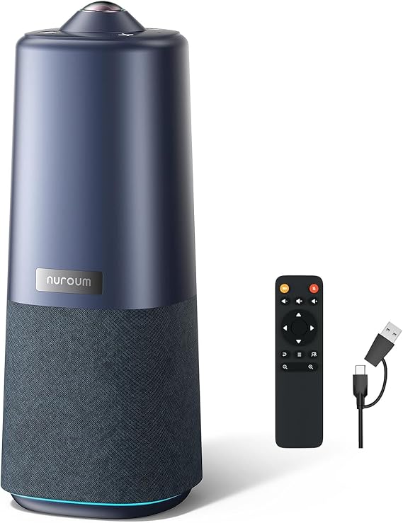 NUROUM 360 Pro Conference Room Camera and Microphone 2026 Upgrade, 3 AI Video Modes, Conference Webcam with Noise Suppression, All in One Webcam for Zoom/Teams/GoogleMeet on PC/Laptop/Desktop