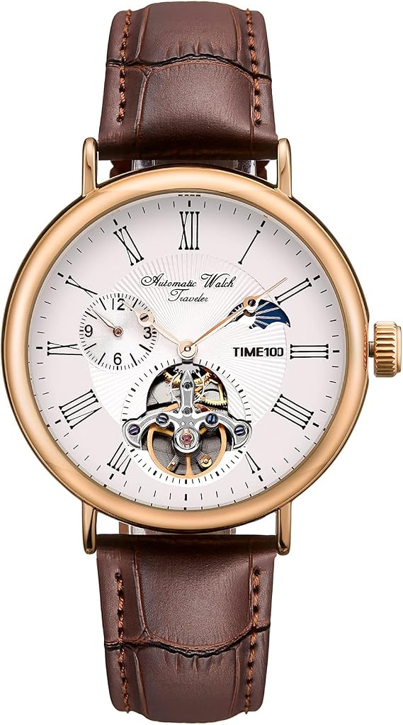 Time100 Watch Mechanical Automatic Men's Time100 Collection Popular Fashion Waterproof Adult Professional, Retro