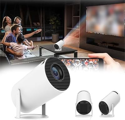 Magic Screen 4K WiFi Mini Projector, HY300 Auto Keystone Correction Portable Projector, Big Screen Experience with Premium 360 Sound, 1080P Smart Projector, Compatible with AndroidiOSWindows