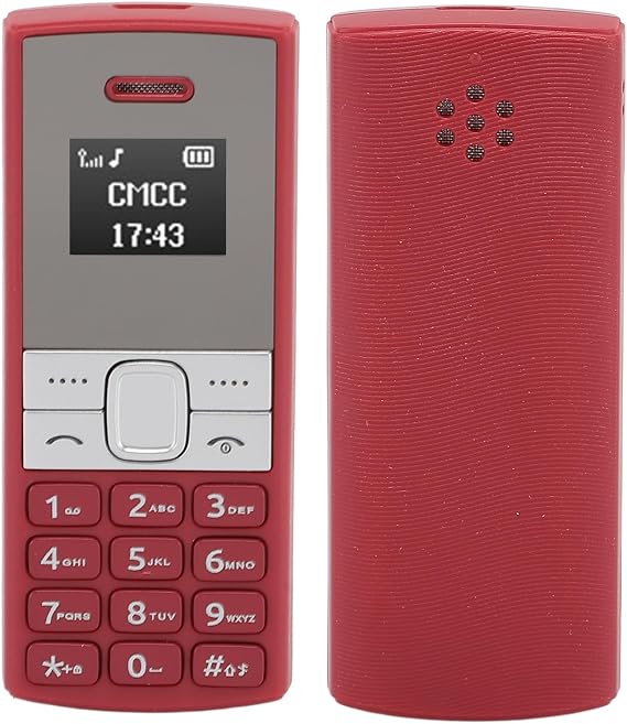 Unlocked Smallest Mobile Phone, GSM 2G Tiny Mini Mobile with Voice Changer Hands Bluetooth Dialer Phone for Students, GSM 850/900/1800/1900MHz (Red)