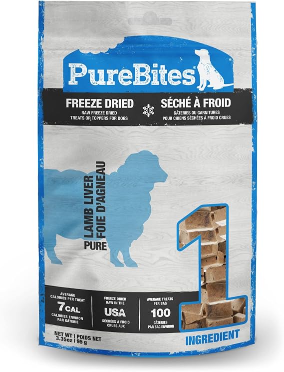 PureBites Lamb Single Ingredient Freeze Dried Dog Treats, 3.35 oz