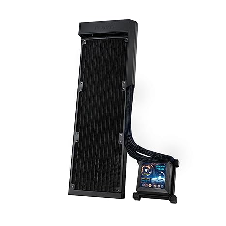 Lian Li Hydroshift LCD 360 Liquid Cooler - Flexible Side-Mounted Coolant Pathway, 2.88 LCD Screen - 480 x 480 Res. - Captured Screenshots or Recorded Videos - Fits Most PC Fans - Black (HSLCD36NB)